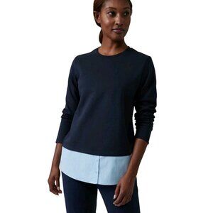 Athleta NWT Gallery Top 2.0 Navy/ Quarry Blue Retail $99 Size XS